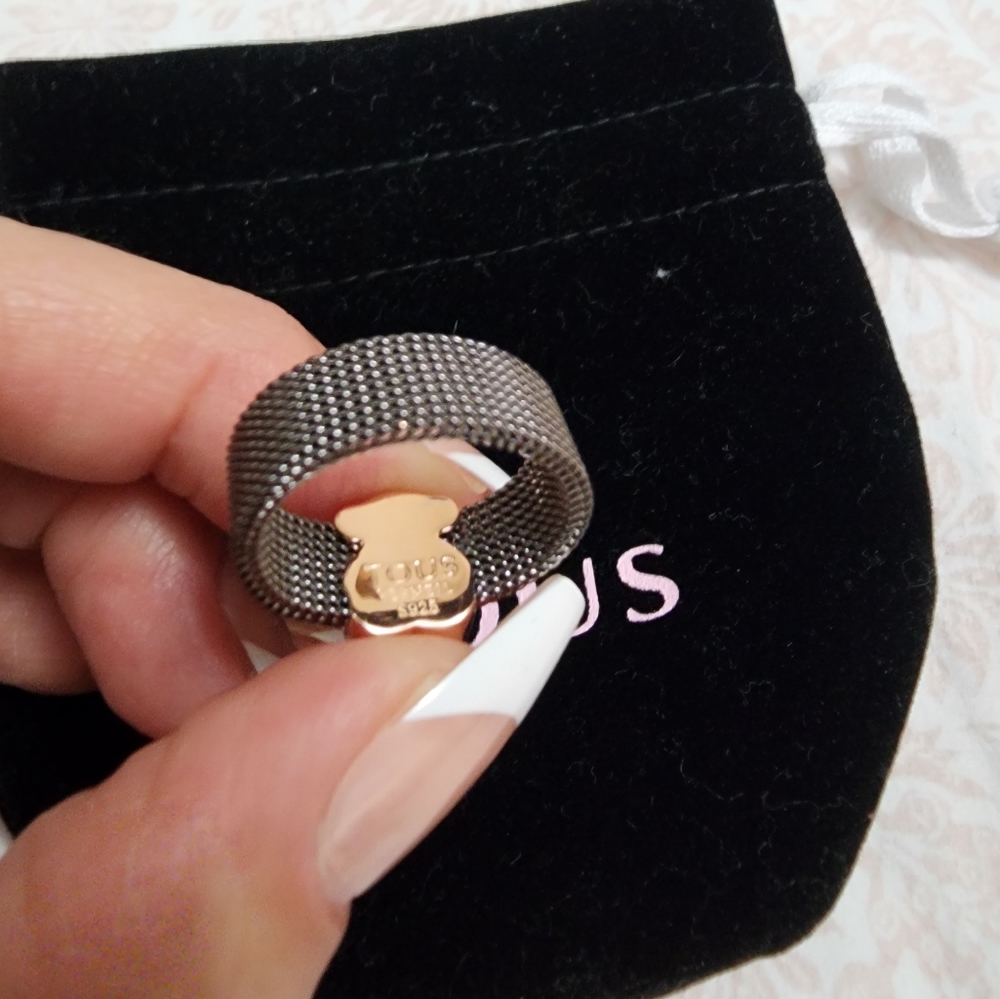 Tous Mesh Ring with Rhodonite Bear - Picture 5 of 7